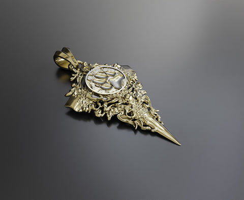 Wolf Paw Pendant Scandinavian Norse Viking Brass Jewelry BR-464