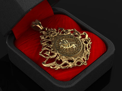The Seal of Knights Templar Masonic Pendant Brass Jewelry