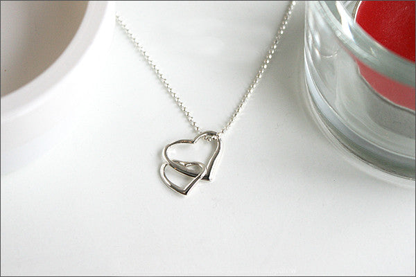 Heart Pendant - 925 Sterling Silver - Silver Pendant -  Rocker Gothic Woman Jewelry (P-003)