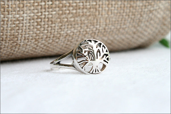 Tree of Life Ring - Silver Tree Ring, Tree Jewelry - Silver Nature Ring, tree of life ring in 925 sterling silver (R107)
