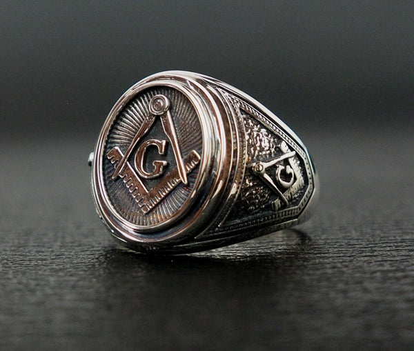 Masonic Ring AF AM Silver 925 Freemason Mason Masonry Jewelry Gift