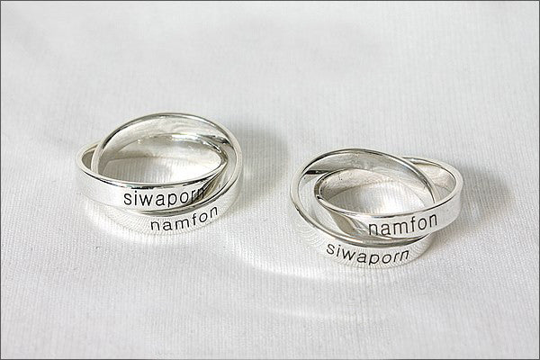Custom Engraved Ring 925 Sterling Silver Ring Twisted ring Double ring Engraved ring Personalized Ring Promise Ring ST 01