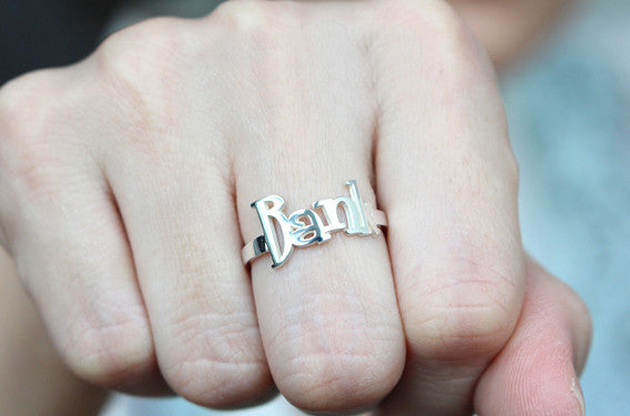 Name ring - Personalize ring name - ring name - Custom Name ring - 925 Sterling Silver - Birthday - Valentines Day  (R3D)