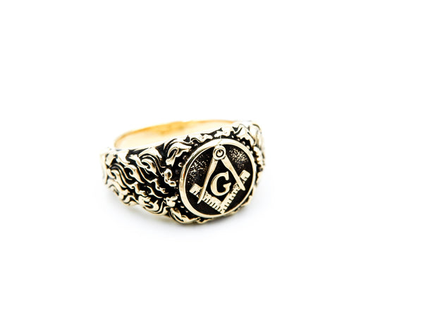 Freemason Symbol Masonic Band Rings Master Mason Biker Brass Jewelry Size 6-15 BR-504