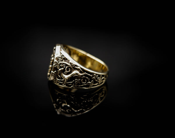 Caduceus Ring for Men Women Medical Emergency Alert Brass Jewelry Size 6-15 Br-366