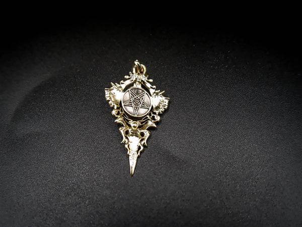 Satanic Baphomet Pendant Seal of Satan Pentagram Brass Jewelry BR-467
