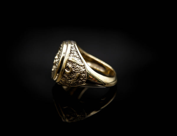 Sahasrara Chakra Ring for Men Women Mandala Yoga Om Brass Jewelry Size 6-15 Br-379