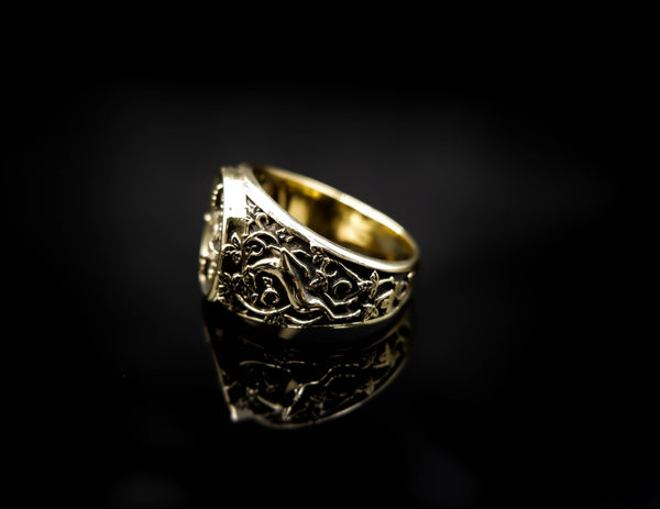 Vajra Dorje Ring for Men Women Gothic Buddhist Amulet Brass Jewelry Size 6-15 Br-362