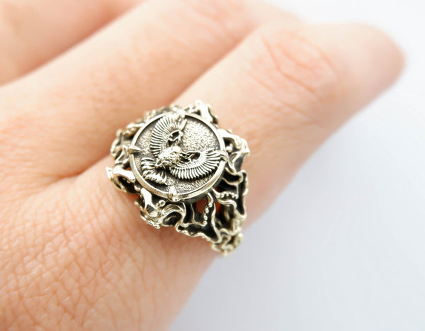 Owl Ring Women Brass Jewelry Size 6-15 Br-450