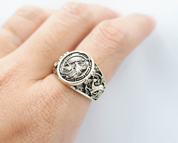Santa Muerte Ring Skull Brass Jewelry Size 6-15 Br-496