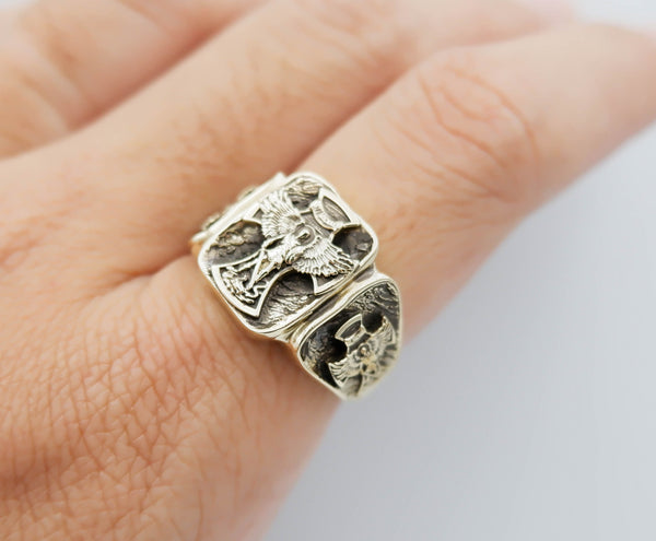 Saint Michael Cross Ring Brass Jewelry Br-519