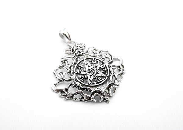 Tetragrammaton Pentagram Pendant Anniversary Jewelry Gift for Men Women 925 Sterling Silver
