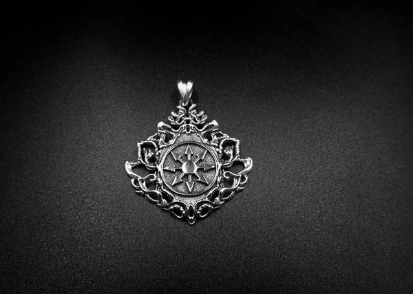 Chaos Magic Star Pendant Mens Biker Gothic Jewelry 925 Sterling Silver