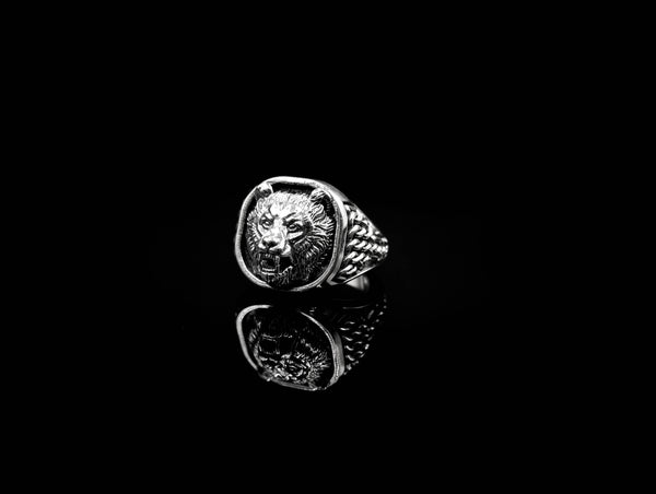 Scandinavian Bear Ring Gothic Men Animal for Men Women Jewelry 925 Sterling Silver