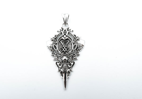Sigil Of Lucifer Pendant Seal of Satan Anniversary Gothic Gift for Men Women 925 Sterling Silver