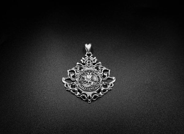 Knights Templar Seal Crusaders Masonic Solomons Pendant 925 Sterling Silver