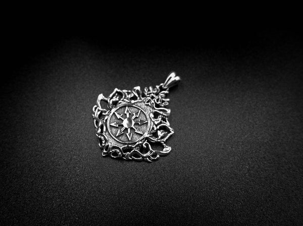 Chaos Magic Star Pendant Mens Biker Gothic Jewelry 925 Sterling Silver