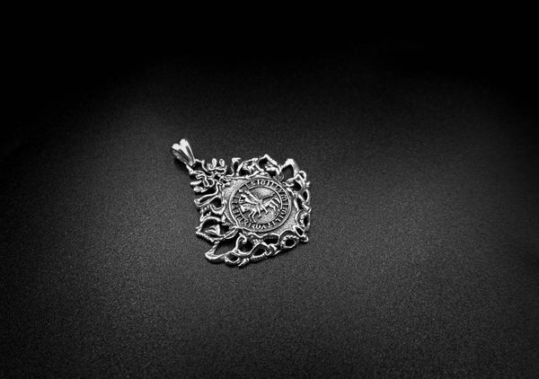 Knights Templar Seal Crusaders Masonic Solomons Pendant 925 Sterling Silver