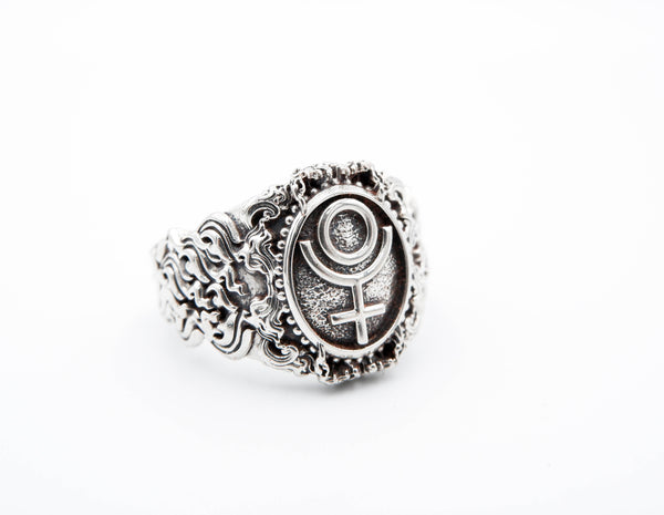 Pluto Ring Symbol of The Planet Mens Jewelry 925 Sterling Silver Size 6-15
