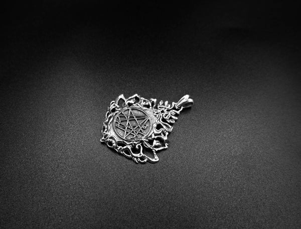 Necronomicon Symbol Sigil Mens Pendant 925 Sterling Silver