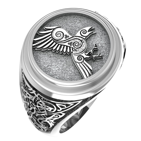 Raven Ring Viking Jewelry 925 Sterling Silver Size 6-15