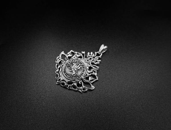 Knights Templar Seal Crusaders Masonic Solomons Pendant 925 Sterling Silver