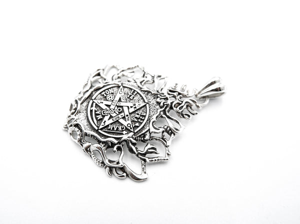 Tetragrammaton Pentagram Pendant Anniversary Jewelry Gift for Men Women 925 Sterling Silver