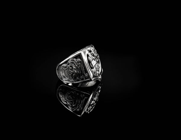 Snake Skull Ring Gothic Men's Death Punk for Men Women Jewelry 925 Sterling Silver