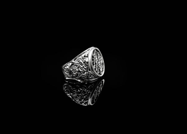 Sri Yantra Ring Gothic Triangle Hindu Talisman for Men Women Jewelry 925 Sterling Silver