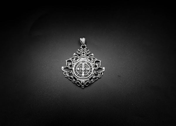 Copy of Knights Templar Seal Crusaders Masonic Solomons Pendant 925 Sterling SilverSt Benedict Exorcism Pendant Demon Protection Ghost Hunter 925 Sterling Silver