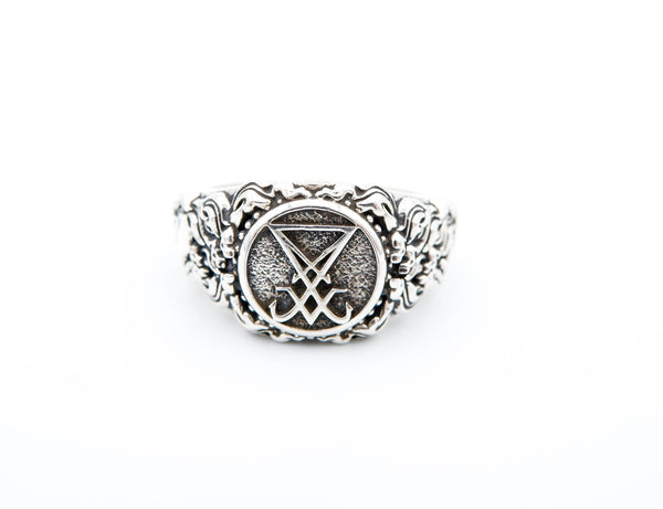 Sigil of Lucifer Ring Gothic Devil Seal of Satan Amulet Protection Jewelry 925 Sterling Silver Size 6-15