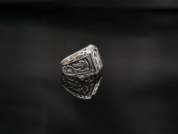 Gothic Men Death Santa Muerte Skull Ring for Men Women Angel Of Death Jewelry 925 Sterling Silver