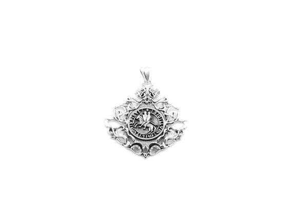 Knights Templar Seal Crusaders Masonic Solomons Pendant 925 Sterling Silver