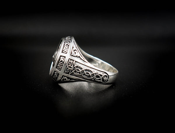 Sun Moon Ring Celtic Ornament Talisman Boho Men's Women Fashion Jewelry 925 Sterling Silver Size 6-15