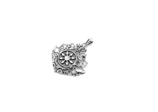 Chaos Magic Star Pendant Mens Biker Gothic Jewelry 925 Sterling Silver