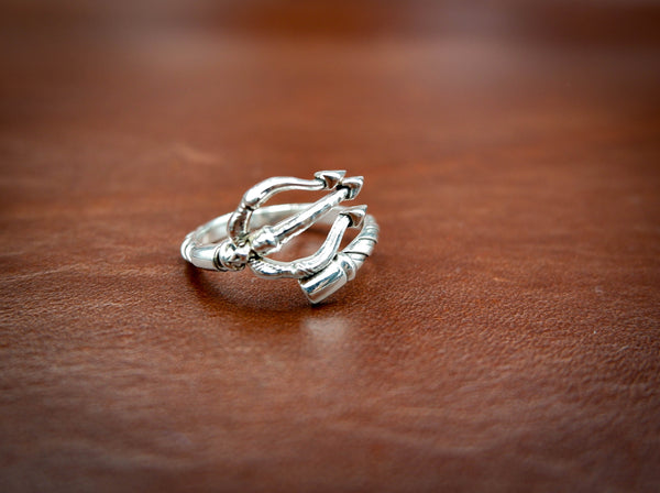 Poseidon Trident Ring Greek Ancient Amulet Jewelry 925 Sterling Silver Size 6-15