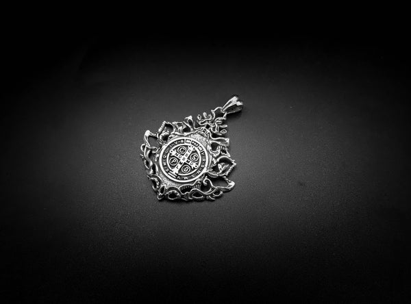 Copy of Knights Templar Seal Crusaders Masonic Solomons Pendant 925 Sterling SilverSt Benedict Exorcism Pendant Demon Protection Ghost Hunter 925 Sterling Silver