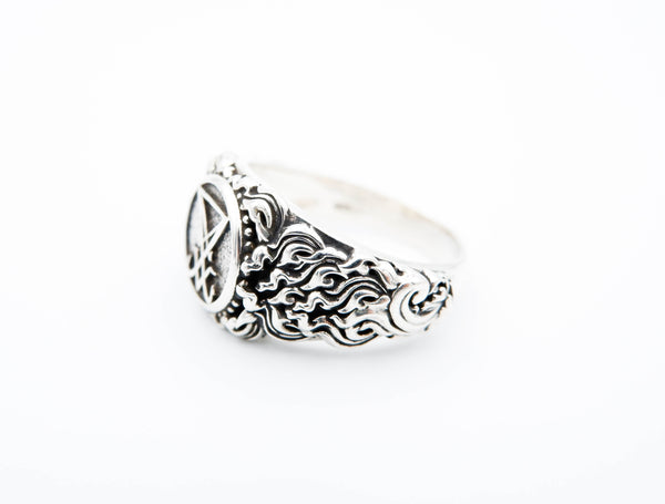 Sigil of Lucifer Ring Gothic Devil Seal of Satan Amulet Protection Jewelry 925 Sterling Silver Size 6-15
