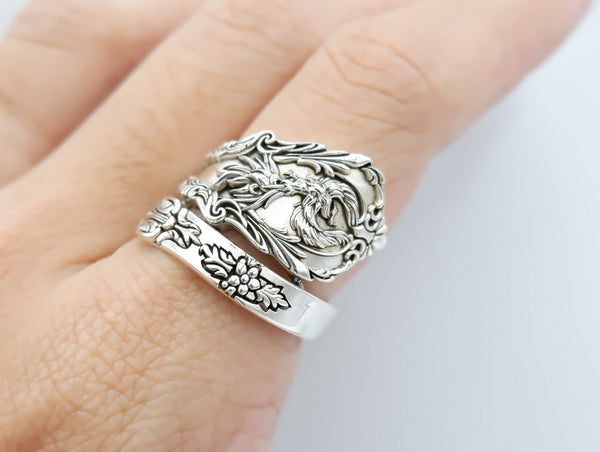 Phoenix Ring for Men Women Animal Bird Jewelry 925 Sterling Silver Size 6-15