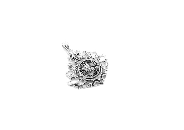 Knights Templar Seal Crusaders Masonic Solomons Pendant 925 Sterling Silver