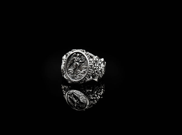 Saint St Gabriel the Archangel Ring Amulet Protection Mens Womens Jewelry 925 Sterling Silver