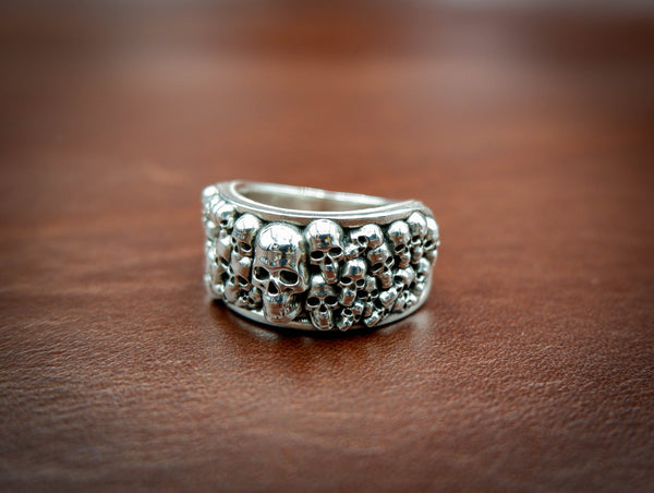 Gothic Skull Ring Biker Punk Jewelry 925 Sterling Silver Size 6-15