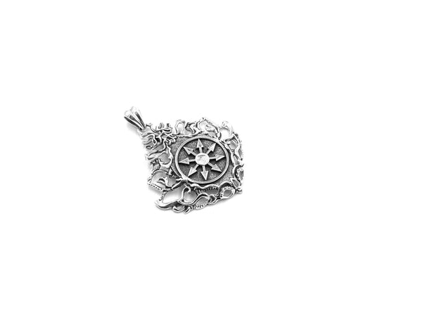 Chaos Magic Star Pendant Mens Biker Gothic Jewelry 925 Sterling Silver