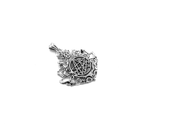 Necronomicon Symbol Sigil Mens Pendant 925 Sterling Silver