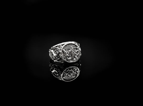 Three Archangels Michael Gabriel Raphael Ring Catholic Christian Amulet Jewelry 925 Sterling Silver
