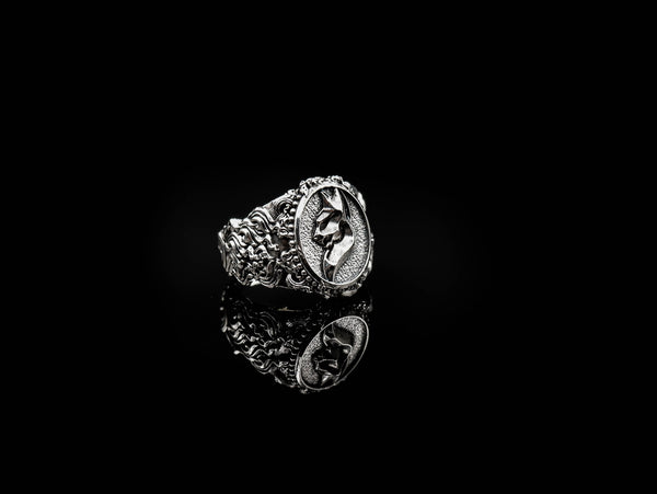 Cat Ring Gothic Biker Lovers Gifts Animal Jewelry 925 Sterling Silver