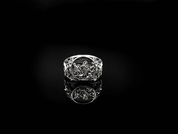 Three Archangels Michael Gabriel Raphael Ring Catholic Christian Amulet Jewelry 925 Sterling Silver