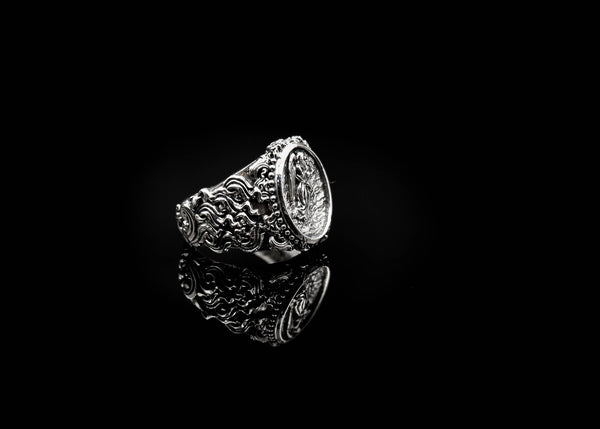 Saint St Gabriel the Archangel Ring Amulet Protection Mens Womens Jewelry 925 Sterling Silver