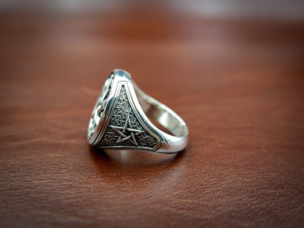 Pentagram Amulet Pentacle Star Ring for Women Men Gothic Biker Punk 925 Sterling Silver Size 6-15