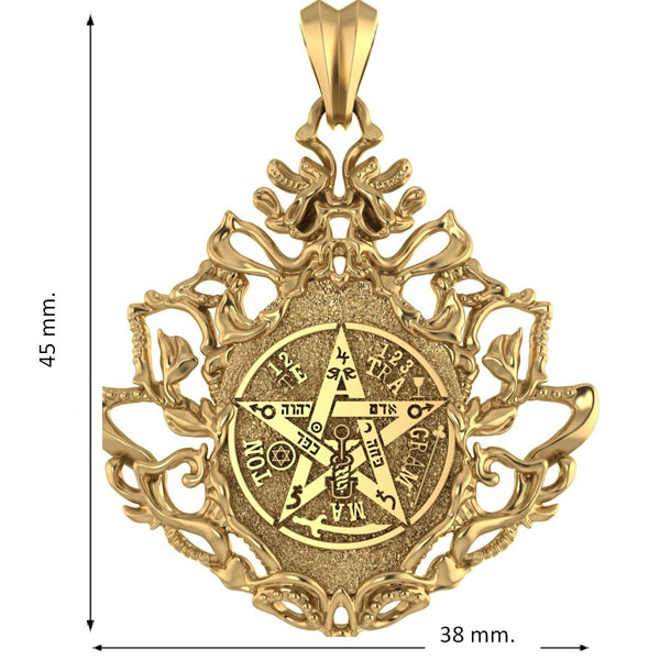 Tetragrammaton Pentagram Pendant Anniversary Jewelry Gift for Women Teen Girls Mothers Day Gifts Brass Jewelry
